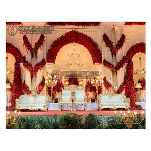 Decoración de Escenario para Bodas, Estilo Haveli, Moderno, Simple, de Madera, Grande y Elegante - Product Image 1