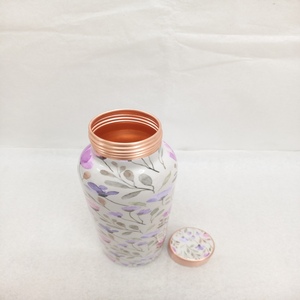 Artisan <b>copper</b> water <b>bottle</b> with polished surface ideal for <b>drinking</b> water supports wellness at home office gym travel - Product Image 3