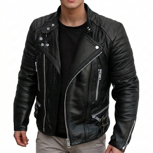 Chaqueta de Cuero de Lujo para Hombre, Estilo Motero, Casual, para Motociclismo - Product Image 5