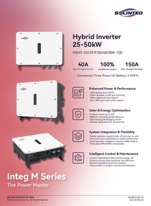 อินเวอร์เตอร์ไฮบริดพลังงานแสงอาทิตย์ Master Series รุ่น M2HT 25-50 กิโลวัตต์ แบตเตอรี่ลิเธียมไอออนแบบสามก้อน ระบบเพิ่มพลังงานแสงอาทิตย์แบบเดี่ยว ประสิทธิภาพสูง - Product Image 4