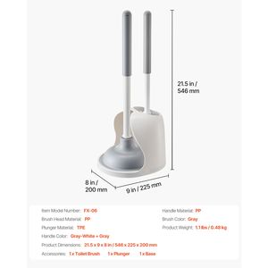 Set Bagno 2-in-1: Spazzola e Sturalavandini con Supporto Ventilato a 360 Gradi per Pulizia Profonda - Product Image 3