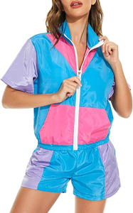 Conjunto de 2 Piezas de Chaqueta Corta con Cierre de Cremallera y Pantalones Cortos Deportivos Casuales de Poliéster/Nylon para Otoño, Estilo Nuevo - Product Image 3