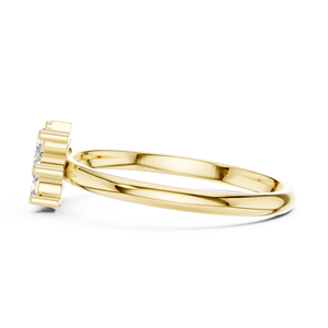 แหวนทองคำแท้ 14k ทรงกลม ประดับเพชรทรงดอกไม้ ดีไซน์มินิมอล สำหรับผู้หญิง เหมาะสำหรับเป็นของขวัญ งานหมั้น วันครบรอบแต่งงาน - Product Image 3