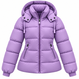 Chaqueta Acolchada Personalizada para Mujer, Ropa de Invierno, Chaqueta con Capucha, Chaqueta Acolchada con Cuello Alto, Color Sólido, Chaqueta Acolchada Personalizada para Mujer - Product Image 1