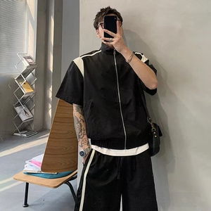 Conjunto deportivo de verano para hombre, ligero, con cremallera, chaleco de manga corta y pantalones cortos, conjunto de dos piezas, ropa de calle informal. - Product Image 5
