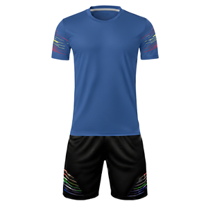 Ensemble de tenue de football Elite 100% polyester maille, découpe automatisée, dégradé de couleurs, maillot de football à col rond et short à cordon de serrage - Product Image 5