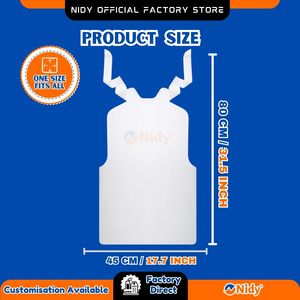 NIDY Secure Tie Disposable <b>Waterproof</b> PP <b>Material</b> Nonwoven Apron Square Knot Design Hygienic Personal Protection for Home. - Product Image 5