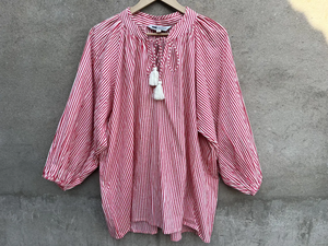 Blusa de Algodón con Estampado de Bloques, Hecha a Mano, Estilo Bohemio, para Mujer, Venta Caliente 2026, Precio de Fábrica - Product Image 5