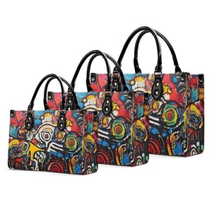 Sac à main en cuir PU pour femmes, imprimé graffiti, deux poignées, grande capacité, tendance, usage quotidien - Product Image 1