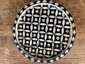 Handcrafted Bone Inlay Decorative Tray home decor tray artisan tray coffee <b>table</b> tray display tray <b>vanity</b> tray ottoman tray - Product Image 1