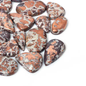 Wholesale Radha Arts Natural Copper Dolomite Gemstone Cabochon (White and Gold 25-40mm) for Earrings Rings & Pendants - Product Image 1