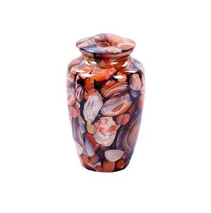 Stone Pattern Metal Cremation Urn <b>Ashes</b> Memorial <b>Keepsake</b> Vessel Adult Burial Remembrance Container - Product Image 1