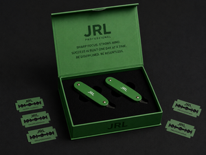Jrl มีดโกนหนวดตรงสแตนเลสแม่เหล็กสีทองอุปกรณ์โกนหนวดออกแบบโลโก้ได้ตามต้องการ - Product Image 2