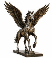 Sculpture de Pégase en métal faite à la main de luxe, statue de cheval ailé pour la maison, l'hôtel, le jardin, décoration extérieure, art fantastique