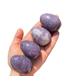 Huevo Yoni de Lepidolita Natural, Piedra Semipreciosa de Jade para Protección Energética, Ejercicio Vaginal, Tallado con Diseño Feng Shui - Product Image 6