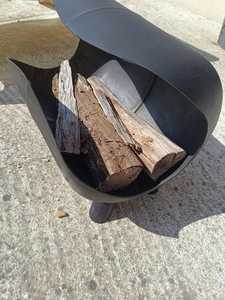 Brazier d'extérieur portable en acier au carbone noir BiggerFire, compatible charbon et bois, certifié CE - Product Image 4