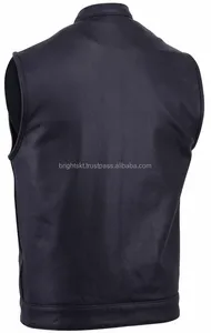 Chaleco de Motociclista de Cuero Genuino, Resistente, con Espacio Oculto para Portación de Armas, para Hombre - Product Image 3