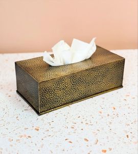 Elegant Golden Finish Metal Tissue Box <b>Cover</b> Premium Quality For <b>Dining</b> <b>Table</b> Living Room And Office Use - Product Image 3