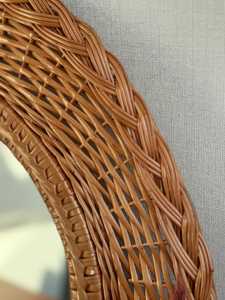 Handmade Round Rattan <b>Wall</b> Mirror Eco Friendly <b>Wicker</b> Mirror Boho Decorative Mirror for Bathroom Living Room Bedroom Home <b>Decor</b> - Product Image 5