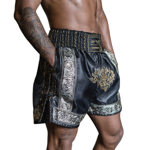 Custom Satin Muay Thai Shorts Wholesale Sublimation Muay Thai Shorts 100% <b>Polyester</b> <b>Boxer</b> Fighter Muay Thai Shorts Men's - Product Image 5