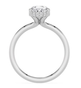 Anillo de Compromiso Clásico de Oro Rosa de 10K con Diamante Cultivado en Laboratorio de Corte Pera de 2.10 CTW y Halo Oculto - Product Image 4