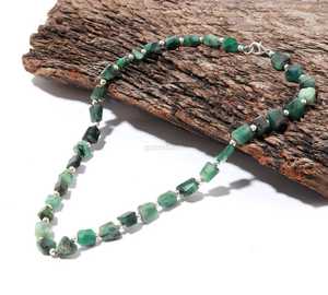 Collar de Esmeraldas Naturales Facetadas con Cuentas, Joyería Artesanal de Esmeralda, Elegante Collar de Piedra de Nacimiento de Mayo, Fabricación de Joyas - Product Image 3