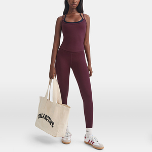Débardeur tricoté double couche en coton 100% pour femme, col rond, respirant, léger, extensible dans les quatre sens, séchage rapide, vente en gros - Product Image 4