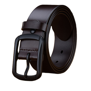 Performance Breathable <b>Punch</b> Design Formal Leather Belt Men Lightweight High Strength Work Bodybuilding Training Solid Strap - Product Image 1