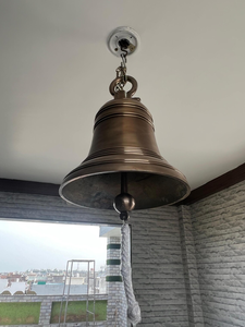 Campana de Iglesia Redonda Hecha a Mano de Latón, Decoración Colgante Marrón Moderna, Decoración Religiosa para Templo, Montaje en Pared, Decoración para Exteriores del Hogar - Product Image 4