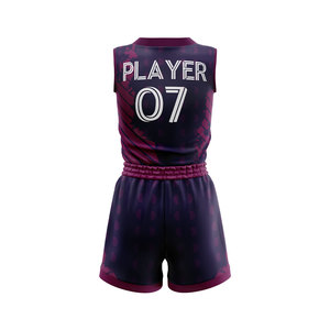 Ensemble short et maillot de basket personnalisé pour filles, imprimé par sublimation, respirant, anti-humidité, séchage rapide, grandes tailles, 100 % polyester - Product Image 6