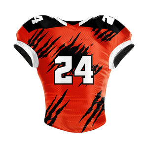 Custom Sublimated American Football Jersey Men's Fitted Red Black White 24 Breathable Mesh Short Sleeve Adult All Seasons - Product Image 1