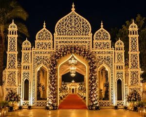 Paneles Decorativos Cortados con Láser Inspirados en el Taj Mahal para Entrada de Boda, Paneles Decorativos Cortados con Láser para Escenario de Recepción y Eventos en el Reino Unido - Product Image 3