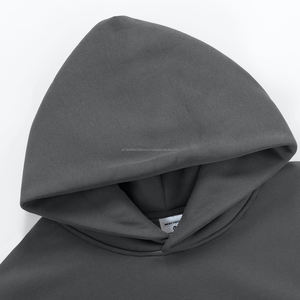 Survêtement de luxe décontracté en coton vierge imprimé de logo personnalisé unisexe broderie polaire en vrac poids lourd uni sweat à capuche d'impression bouffante pour hommes - Product Image 4