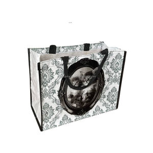 Bolsas de compras tejidas de algodón de lona de diseño personalizado de alta calidad con laminación de revestimiento interior Patrón de logotipo al por mayor de Vietnam - Product Image 3
