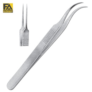 Pinces chirurgicales en acier inoxydable à pointe fine et courbée, instrument médical manuel de classe I certifié CE - Product Image 1