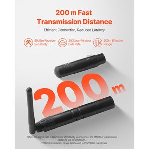 Ricevitore Wireless DMX con 7 Ricevitori e 1 Trasmettitore, Banda ISM 2.4G, Portata 200m, Adattatore per Borsa - per Accessori Illuminazione Scenica - Product Image 4