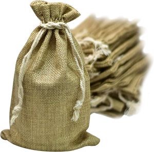 5x7 Jute Burlap <b>Drawstring</b> <b>Pouch</b> Cosmetic Bag Candle Souvenir Gift Eco-Friendly Packaging Small Custom Logo - Product Image 3
