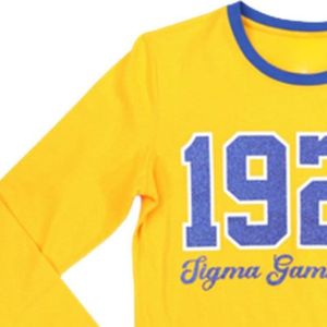 Camiseta Personalizada de Manga Larga Sigma Gamma Rho para Mujer, Camiseta de Sororidad Griega SGRho con Gráfico, Cuello Redondo, Informal, de Algodón - Product Image 4