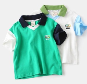 Nouveau polo décontracté à manches courtes pour garçons, en polyester/coton tricoté, vente en gros pour l'été - Product Image 5