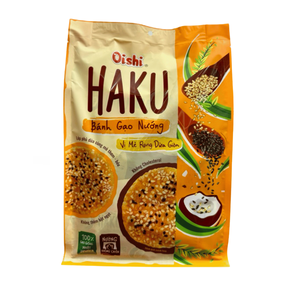 Meilleures ventes : Galettes de riz grillées HaKu saveur sésame et noix de coco séchée 138g – Snack croustillant au sésame et à la noix de coco – Prix compétitif – Vente en gros - Product Image 1