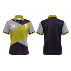 Polo Casual de Manga Corta para Hombre, Color Sólido, Degradado Azul Marino y Morado con Letras Blancas Estampadas, Cuello con Botones Deportivo, Estilo Jersey de Golf - Product Image 3