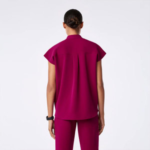 Nuevo Conjunto de Uniforme Médico para Mujer 2026 con Cuello en V, Manga Corta, Ropa de Trabajo Médica, Diseño Personalizado, Venta al por Mayor OEM para el Sector Sanitario - Product Image 5