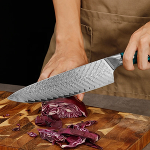 Couteau de chef en acier Damas 8-9,9 pouces, forgé à la main, finition satinée, manche en résine, style japonais, ambidextre, couteau de cuisine OEM ODM - Product Image 3