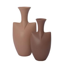 Ensemble de vases en métal mat élégant - Vases décoratifs modernes en terre cuite pour la décoration de bureau et de la maison - Vases à fleurs en métal en gros - Product Image 1