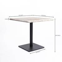 Table carrée moderne en marbre Sawar pour hôtel et restaurant, base en métal, écologique et durable pour mobilier de restauration commercial