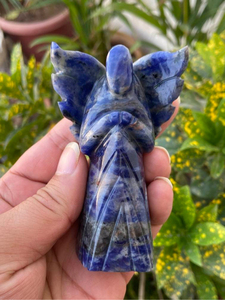 Sodalite <b>Angel</b> Figurine Hand Carved Crystal <b>Guardian</b> <b>Angel</b> OEM ODM Manufacturer - Product Image 1