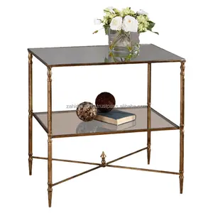 Premium Designer Modern Gold Polished Metal <b>Coffee</b> <b>Table</b> with Wood Top Storage & Portable Design for Home Furniture - Product Image 3