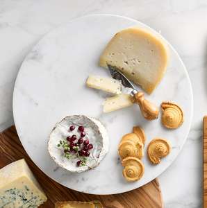 Plateau tournant en marbre Lazy Susan pour table à manger, support de service pour aliments, fruits et fromages - Product Image 1