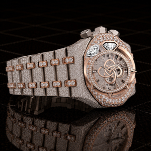 Reloj de pulsera de lujo para hombre con diamantes de moissanita y brazalete con incrustaciones de diamantes - Product Image 2