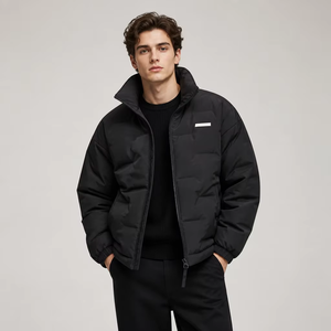 Men Winter Puffer <b>Jacket</b> Premium Quality Stand Collar <b>Waterproof</b> Windproof Warm Casual Outdoor Hooded Eco-Friendly Front Logo - Product Image 2